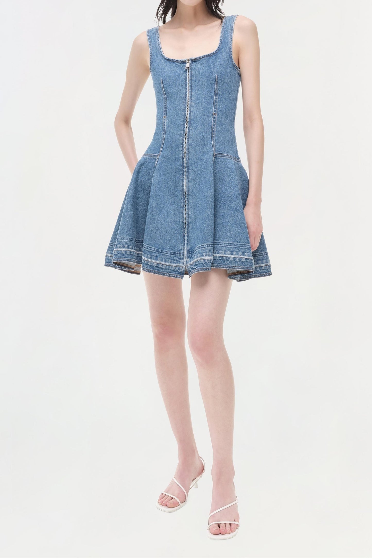 Simkhai Eleodra Denim Mini Dress in Zanpa