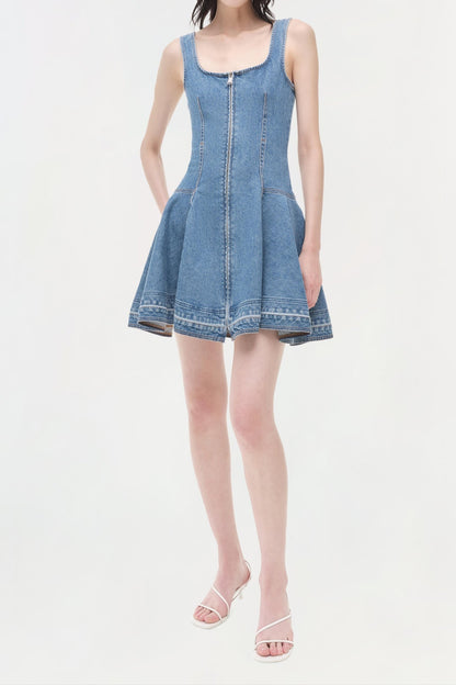Simkhai Eleodra Denim Mini Dress in Zanpa