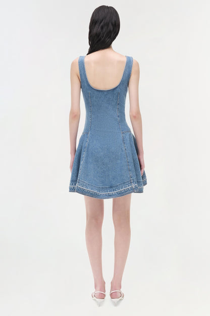 Simkhai Eleodra Denim Mini Dress in Zanpa