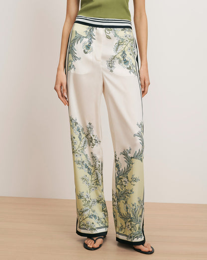 Veronica Beard Grigore Pant in Light Pistachio Multi