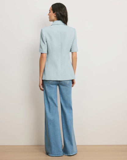 Veronica Beard Bodie Jacquard Jacket in Blue Stream