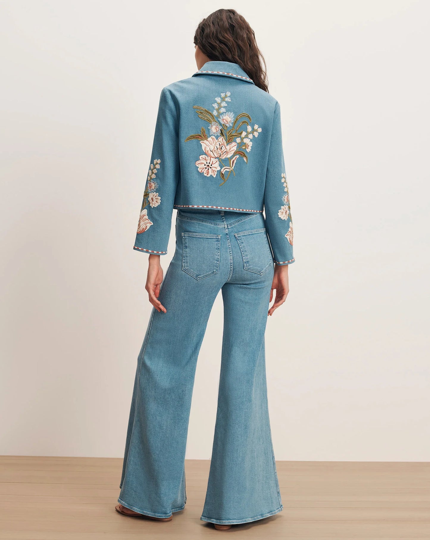 Veronica Beard Vikaria Embroidered Jacket in Sea Glare