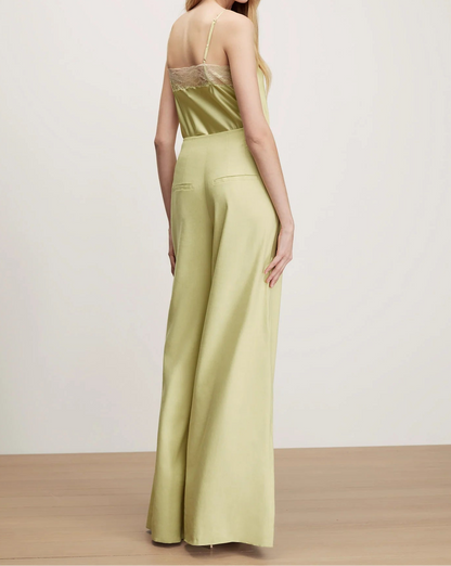 Veronica Beard Hoyt Wide-Leg Pant in Pistachio