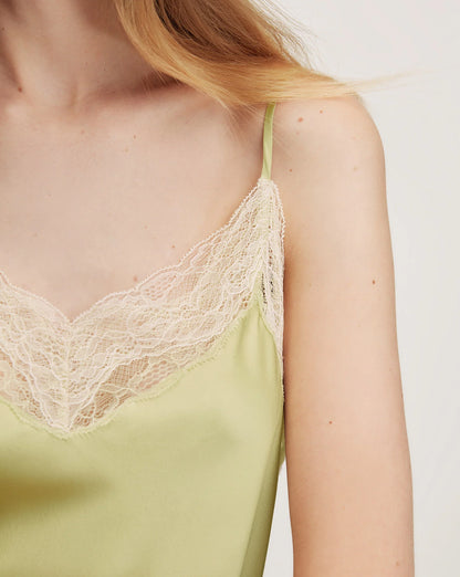 Veronica Beard Johanan Stretch-Silk Camisole in Pistachio
