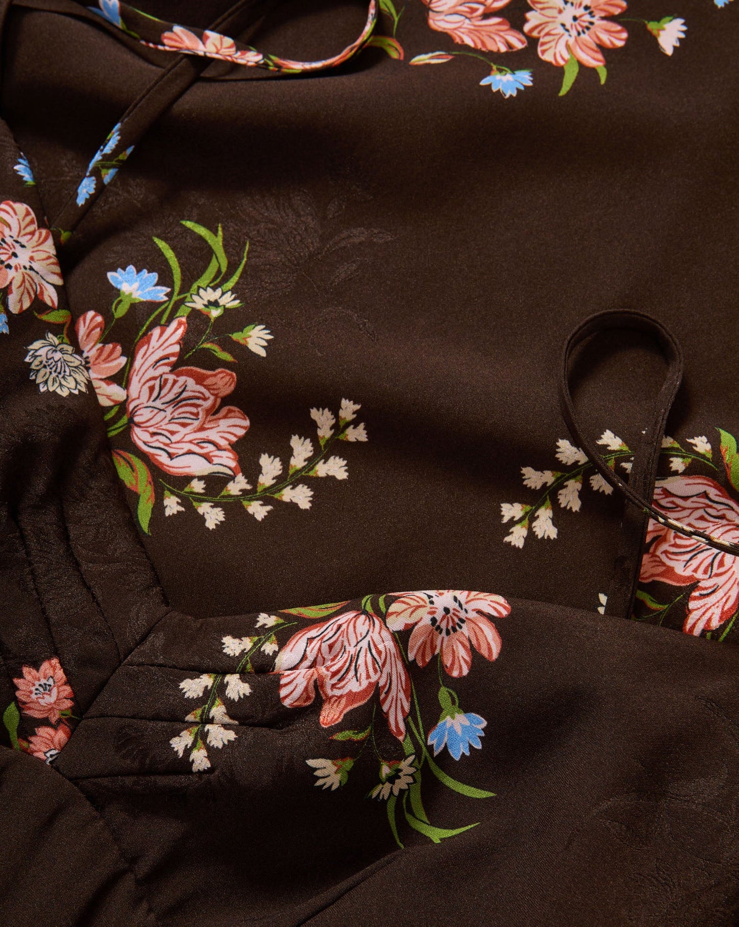 Veronica Beard Shara Floral Slip Dress in Dark Mocha Multi
