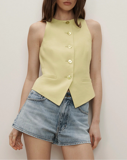 Veronica Beard Hartwell Tailored Vest in Pistachio