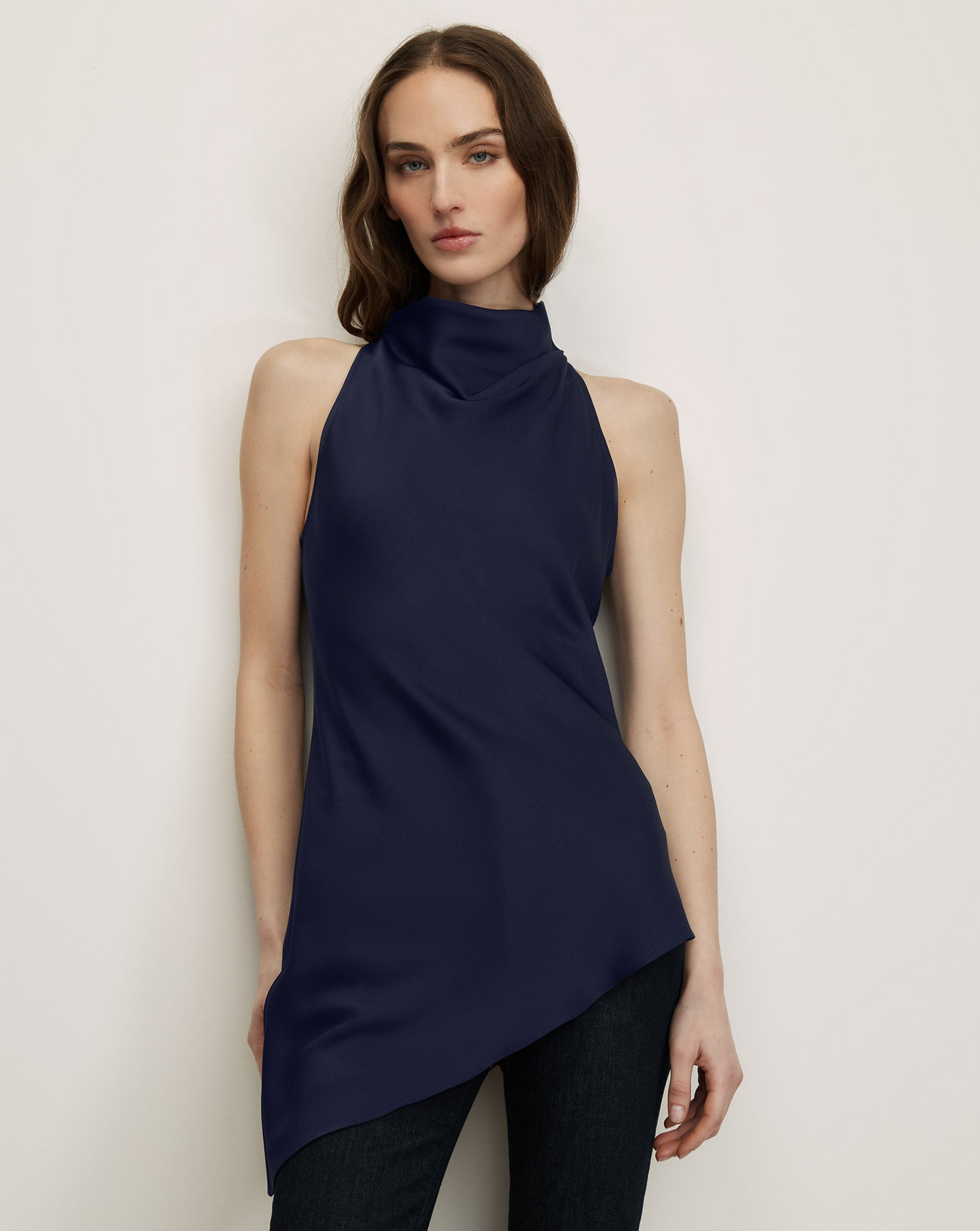 Veronica Beard Radford Asymmetrical Top in Navy