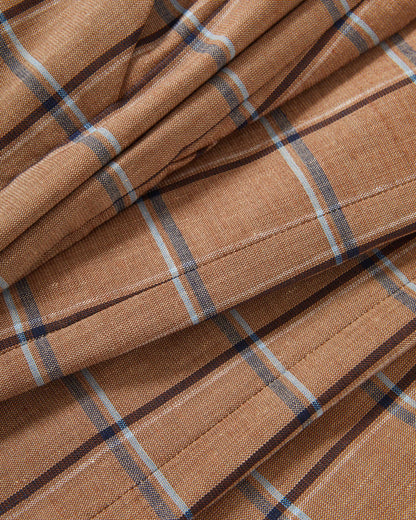 Veronica Beard Tonelli Plaid Wide-Leg Pant in Ochre Multi