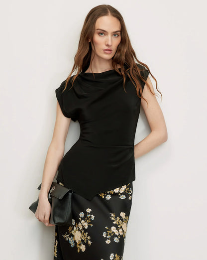 Veronica Beard Yvonne Asymmetric Top in Black