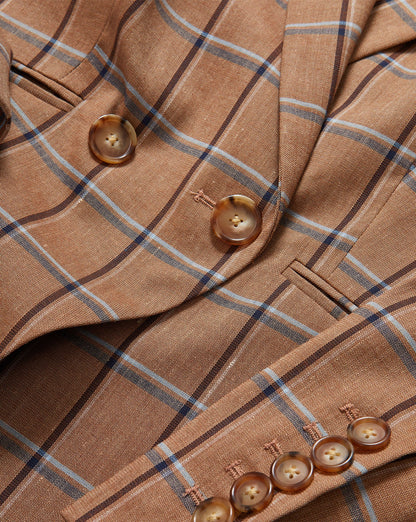 Veronica Beard Rickie Plaid Dickey Jacket in Ochre Multi