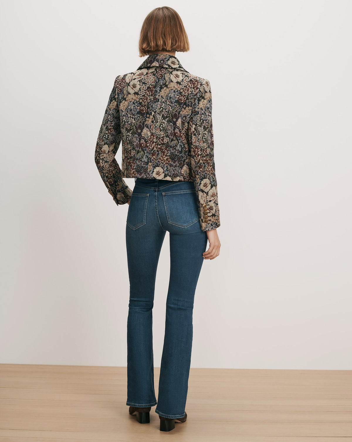 Veronica Beard Wilde Jacket With Collar in Dark Eggplant Multi