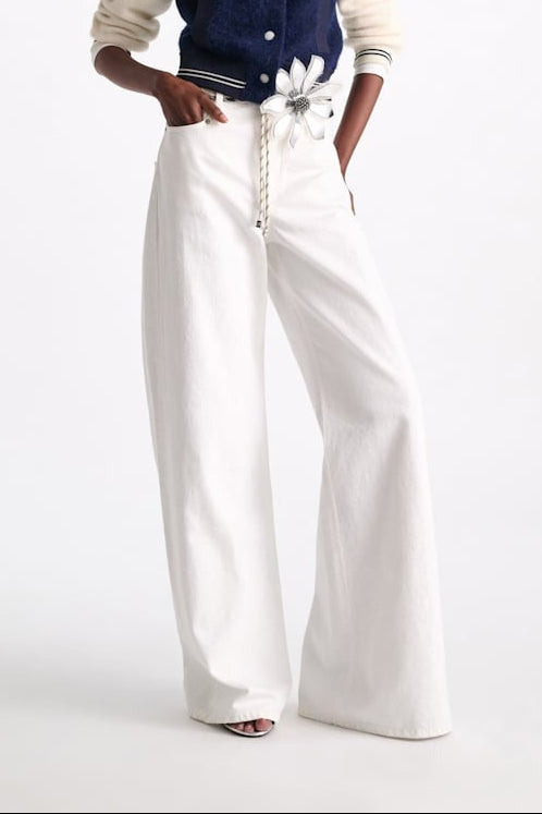 Dorothee Schumacher White Denim Wide Jean in White