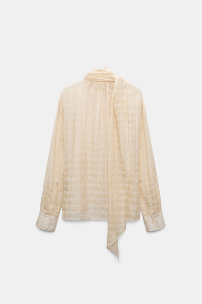 Dorothee Schumacher Airy Check Blouse in Ivory