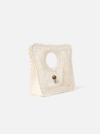 Jacquemus The Spiaggia Small Square Bag in White
