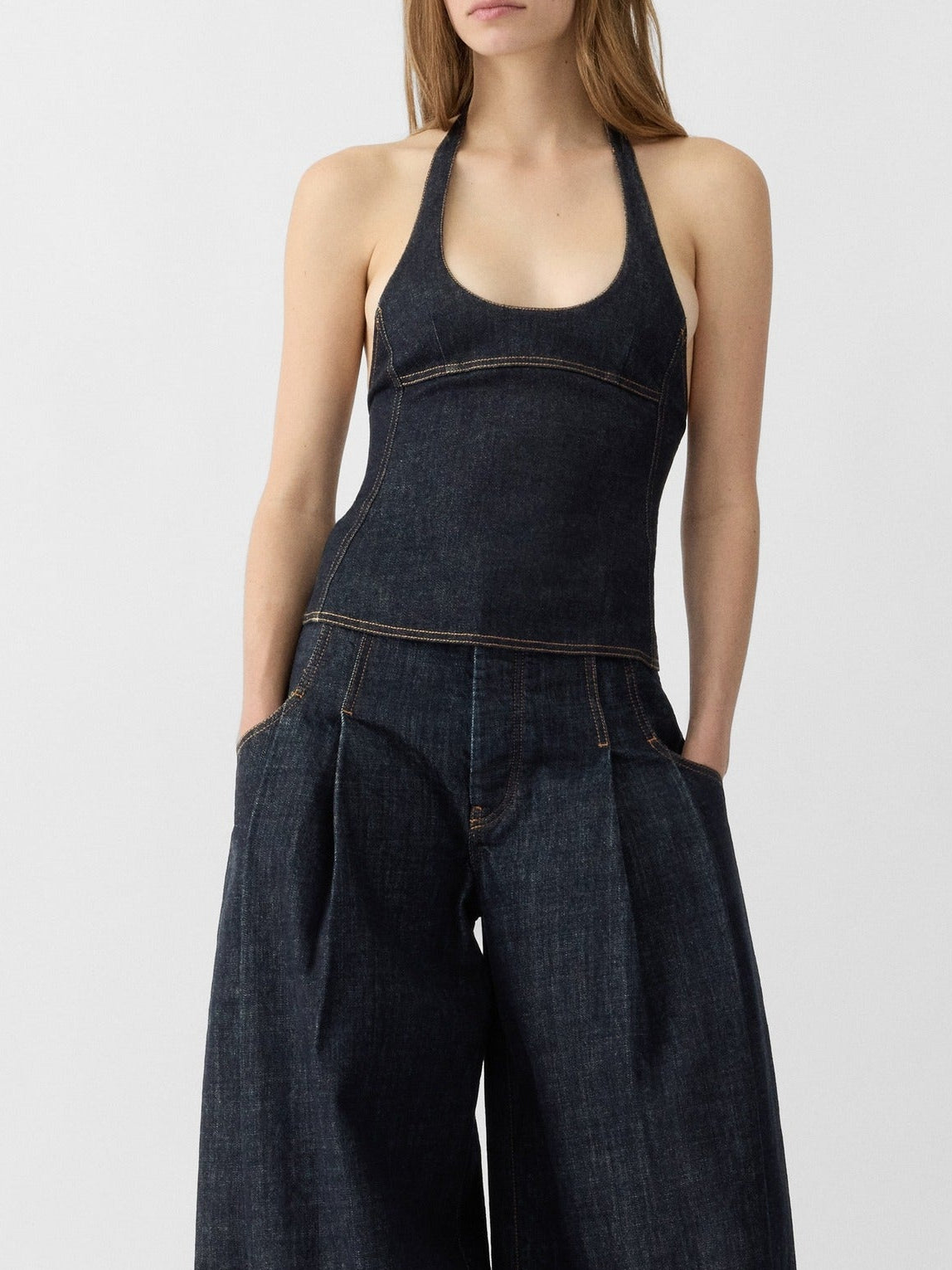Jacquemus The Lavoir De-Nîmes Denim Top in Dark Navy