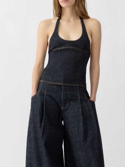 Jacquemus The Lavoir De-Nîmes Denim Top in Dark Navy