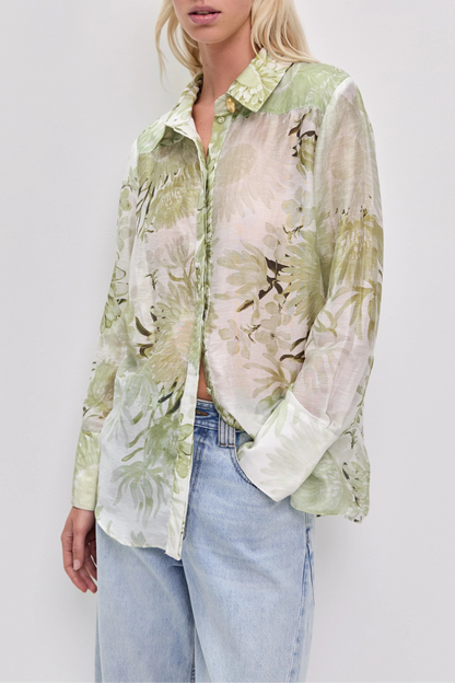 Aje Reflector Shirt in Olive Native Floral