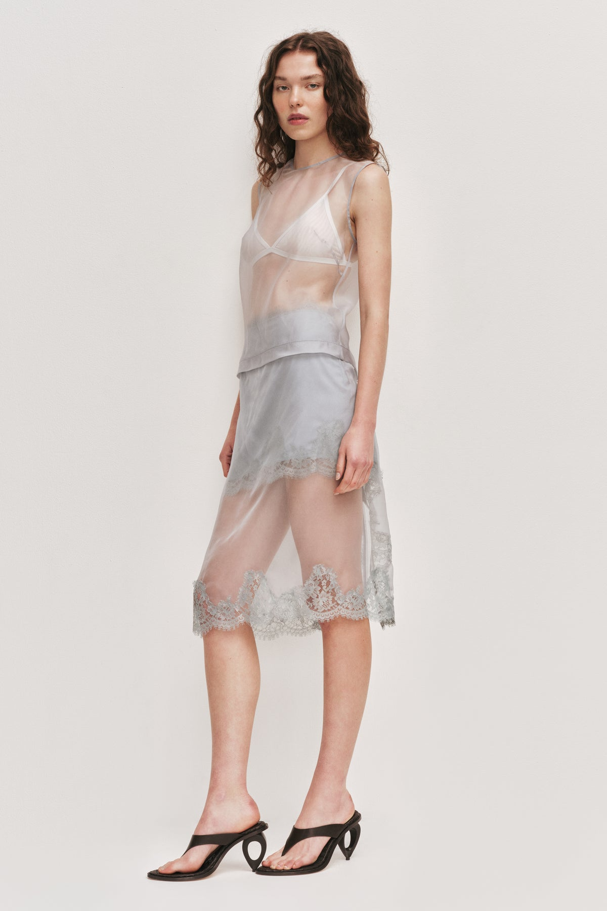 Aje Ophelia Lace Skirt in Duck Egg