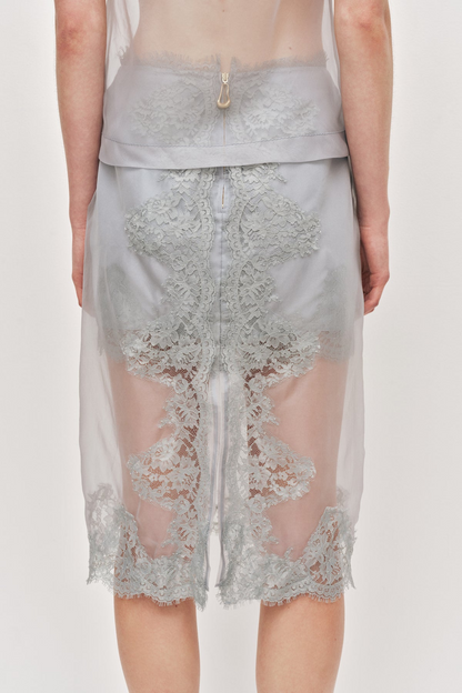 Aje Ophelia Lace Skirt in Duck Egg