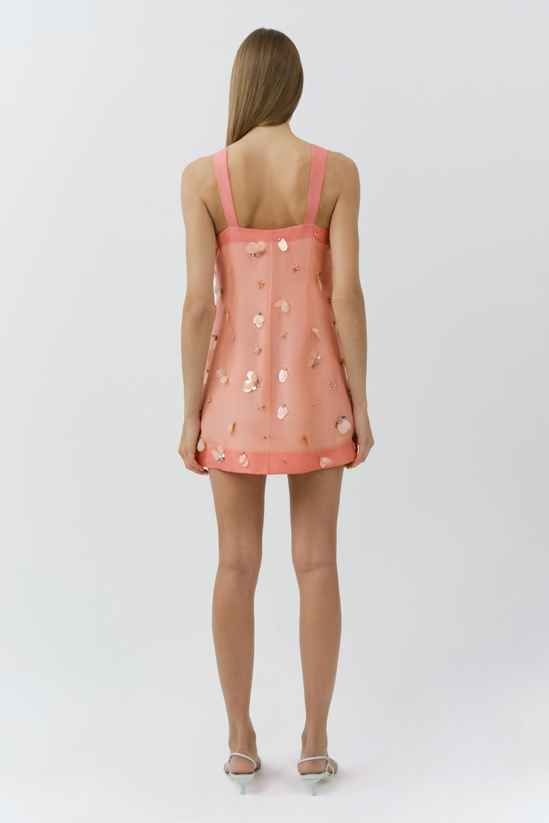 Simkhai Sumi Embellished Organza Mini Dress in Bubblegum