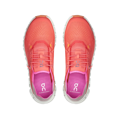 On Running Women's Cloud 6 Coast Sneaker in Salmon/Pearl