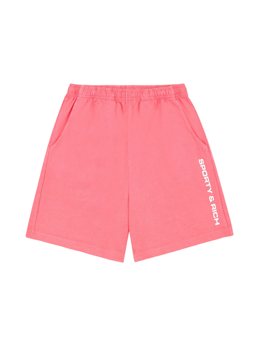 Sporty & Rich Bold Logo Gym Shorts in Cotton Candy