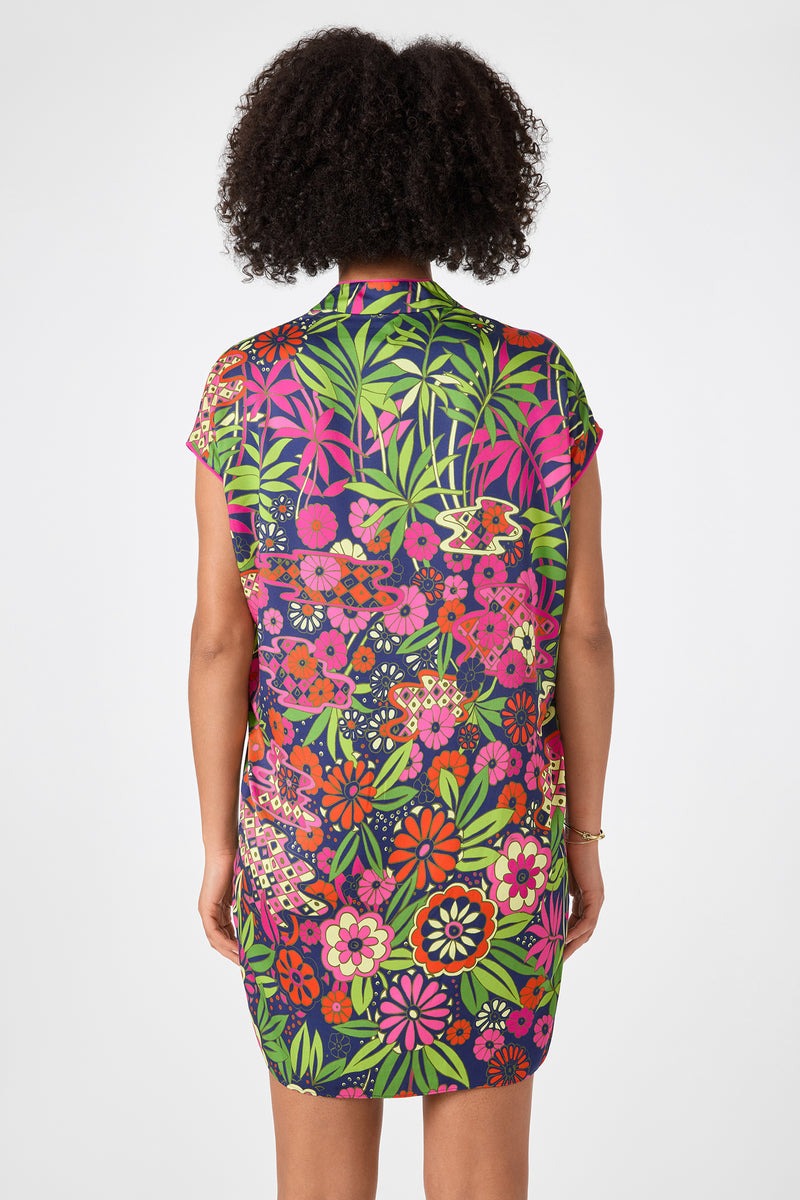 Trina Turk Tarashi Short-Sleeve Mini Dress in Fumi Floral