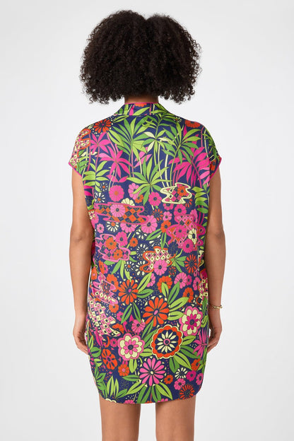 Trina Turk Tarashi Short-Sleeve Mini Dress in Fumi Floral