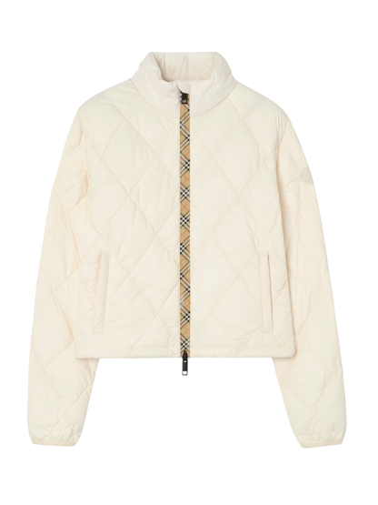 Burberry Packable Quilted Nylon Bramford Jacket in Tundra White