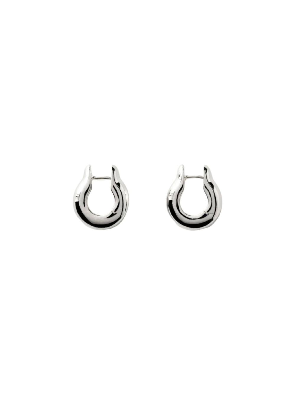 Annika Inez Ample Hinge Hoops Small in Silver