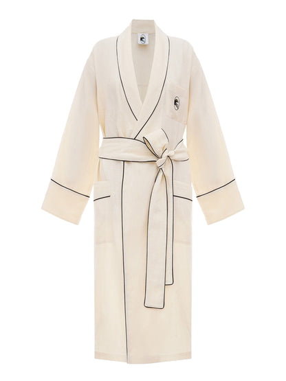 Sleeper Paros Linen Unisex Robe in Milk