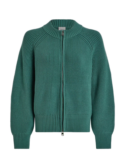 Varley Milo Zip Through Knit Jacket in Deep Sea