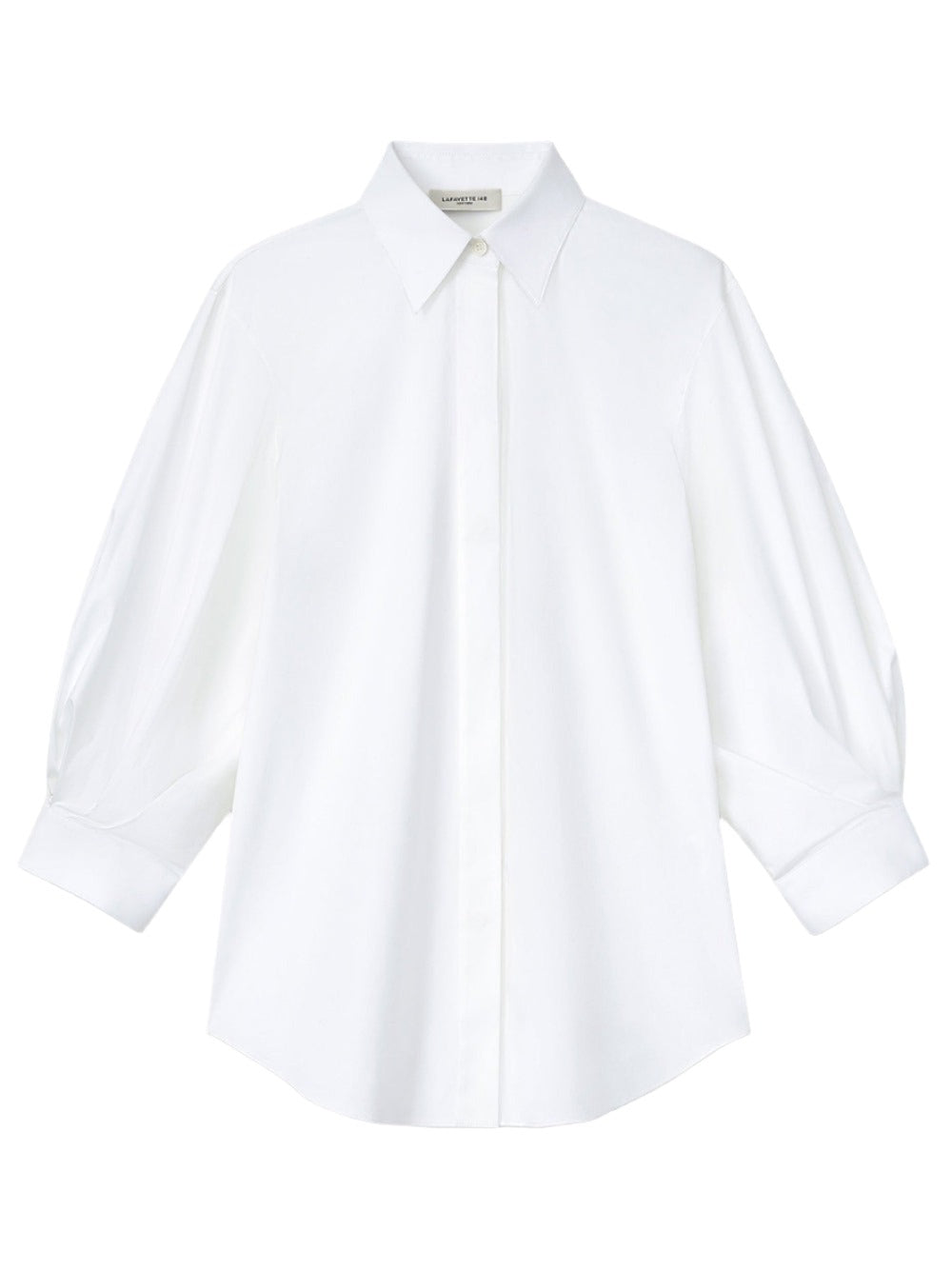 Lafayette 148 Balloon Sleeve Slim Blouse in White