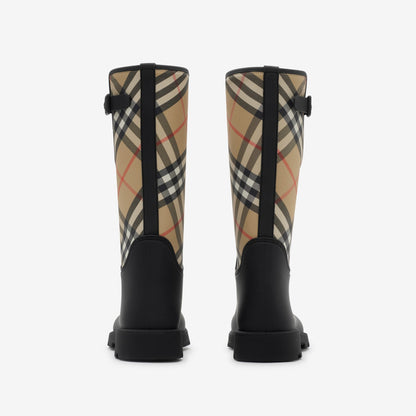 Burberry Rubber Marsh Stamp High Boots in Black