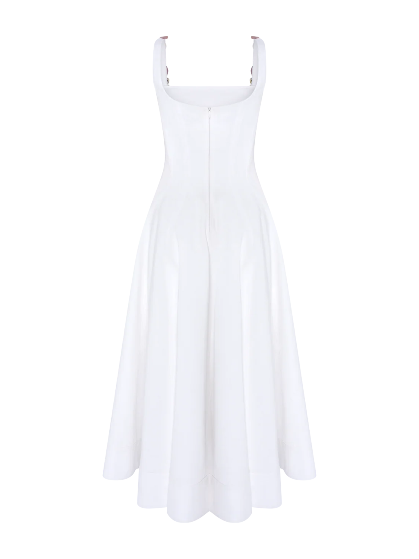 Pat Bo Gabriela Linen Midi Dress in Off White