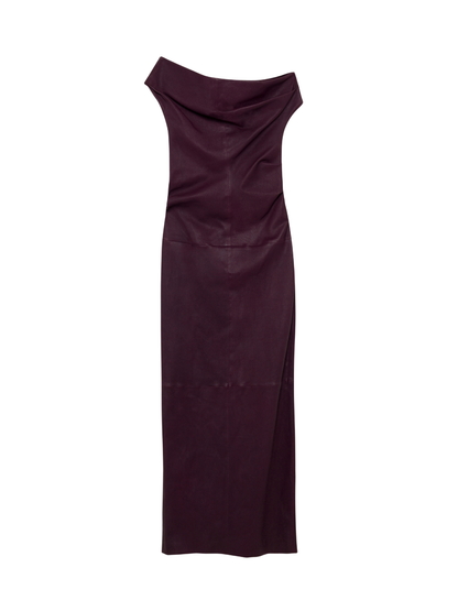 Simkhai Vessia Leather Midi Dress in Fig