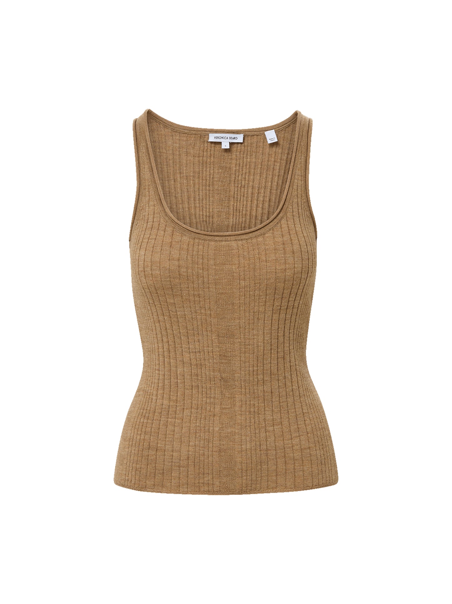 Veronica Beard Birke Merino Wool Tank Top in Dark Khaki