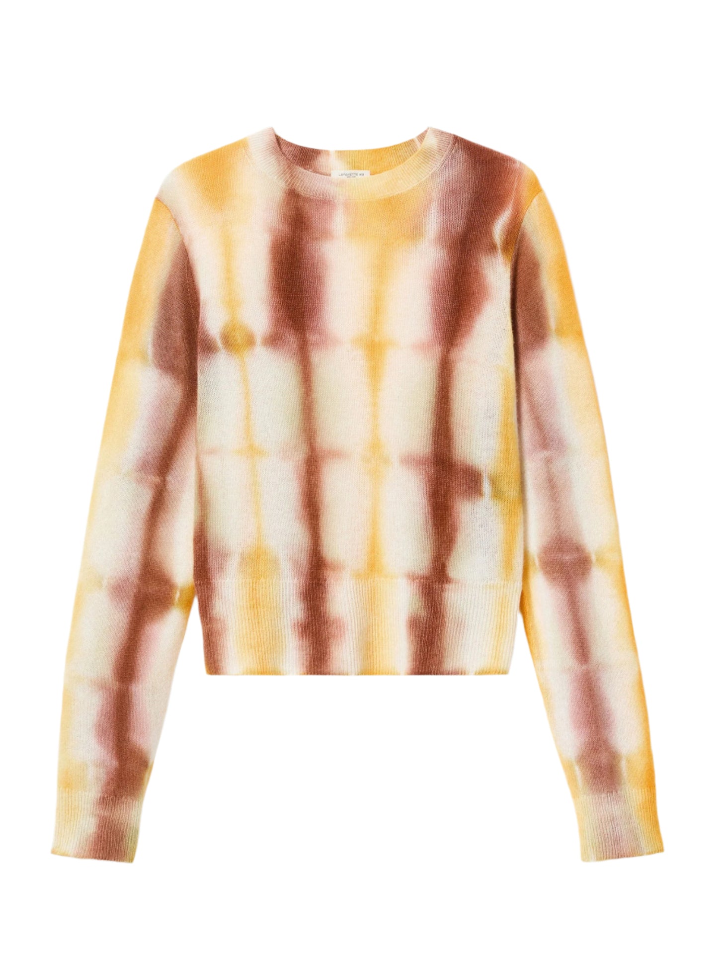 Lafayette 148 Hand Dyed Cashmere Crewneck Sweater in Red Tile Multi