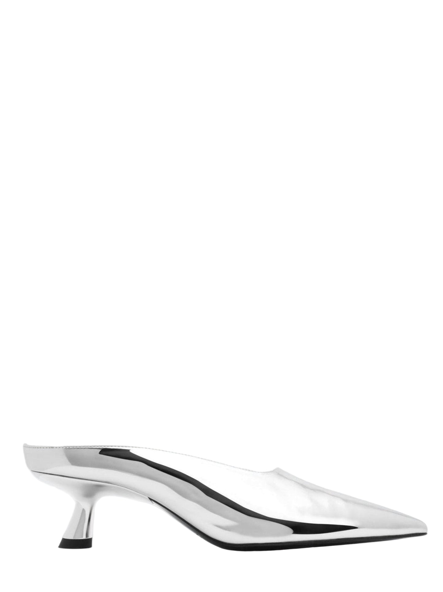 Simon Miller Chrome Pointed Gala Mule in Silver