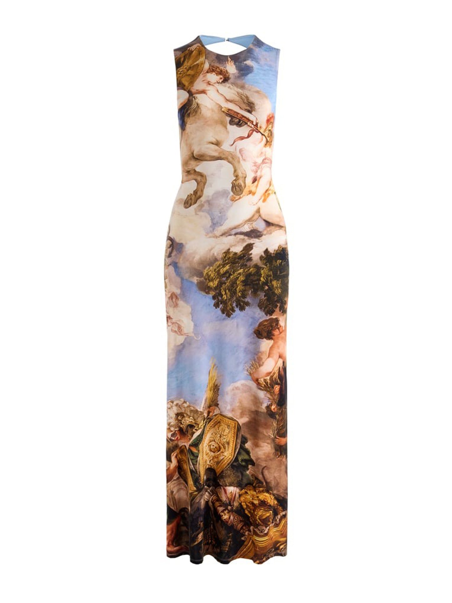 Alice + Olivia Delora Open Back Maxi Dress in Renaissance Fair