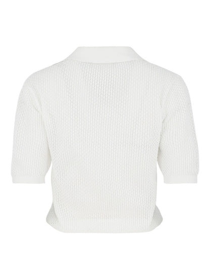 Fabiana Filippi Knit Polo in Bianco Ottico