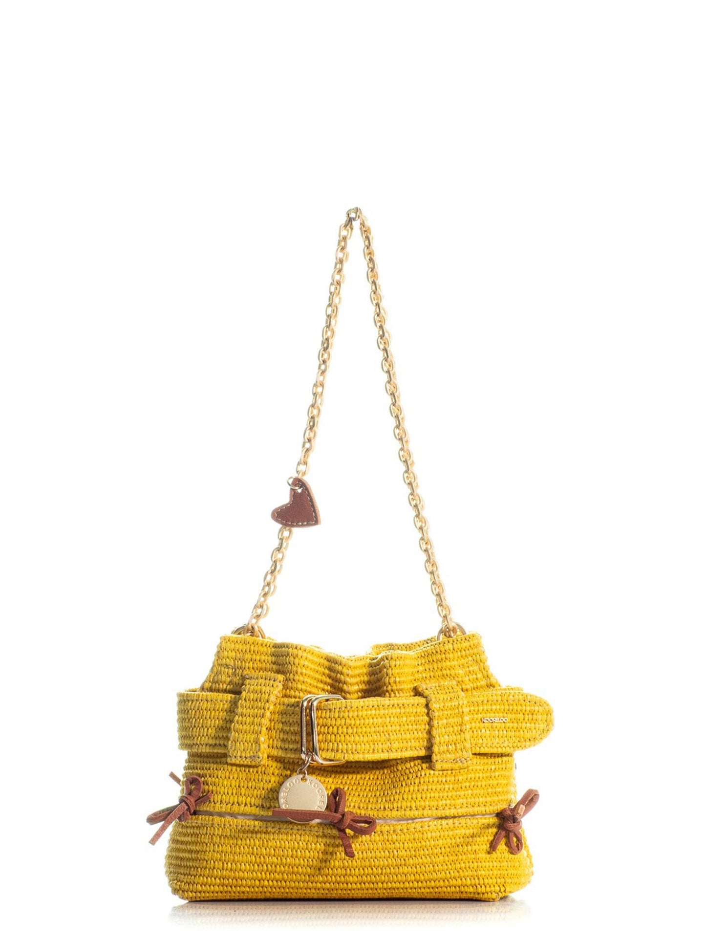 Kooreloo The Bow Pepper Mini Bag in Raffia Yellow