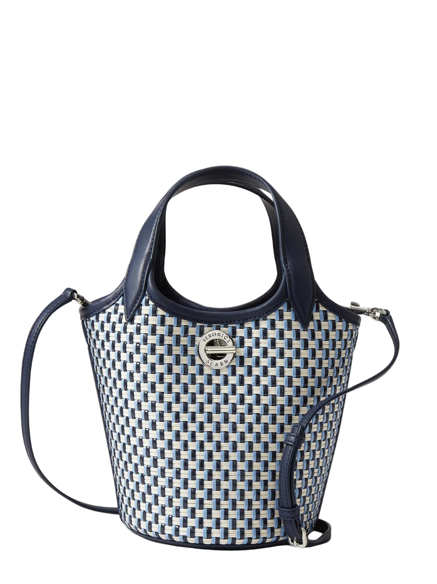 Veronica Beard Woven Anchor Bag in Navy Multi