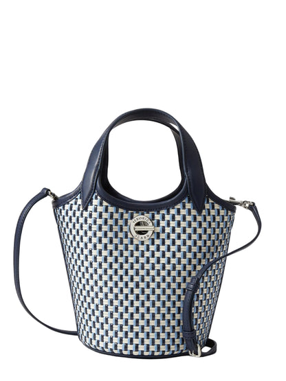 Veronica Beard Woven Anchor Bag in Navy Multi