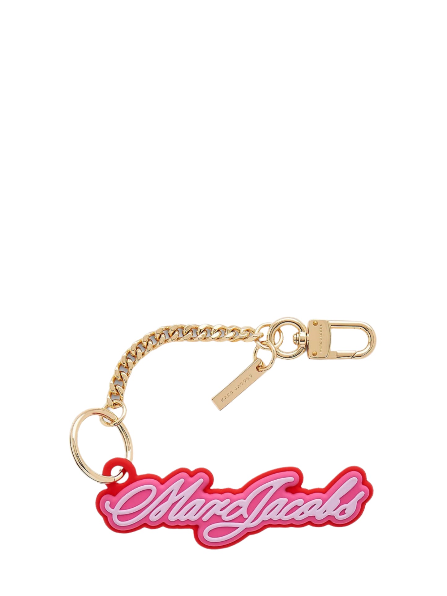 Marc Jacobs The Cursive Logo Charm in Bow Pink Multi