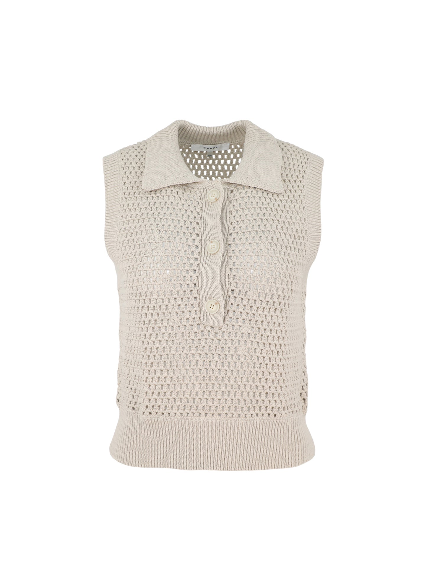 Frame The Polo Vest in Taupe