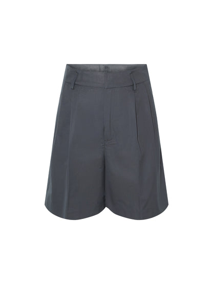 Fabiana Filippi Long Cotton Shorts in Blu Notte