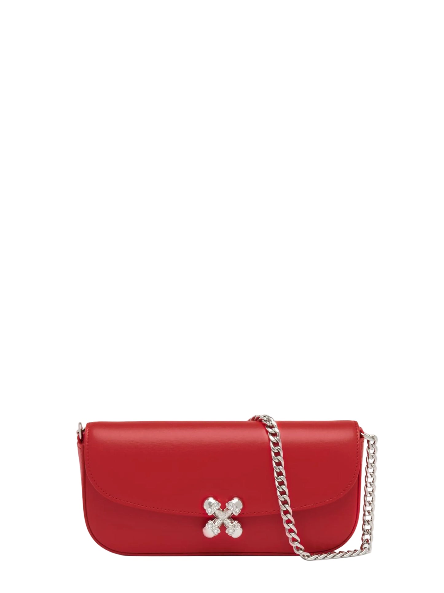 Alexander McQueen Skull Flower Small in Red/Silver
