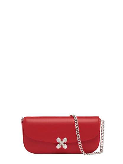 Alexander McQueen Skull Flower Small in Red/Silver