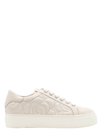 AGL Alisa Floral Motif Sneaker Gesso-Milk